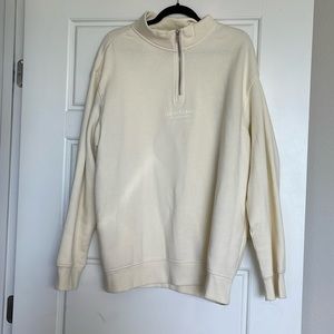 Cream 3/4 zip relaxed fit jacket